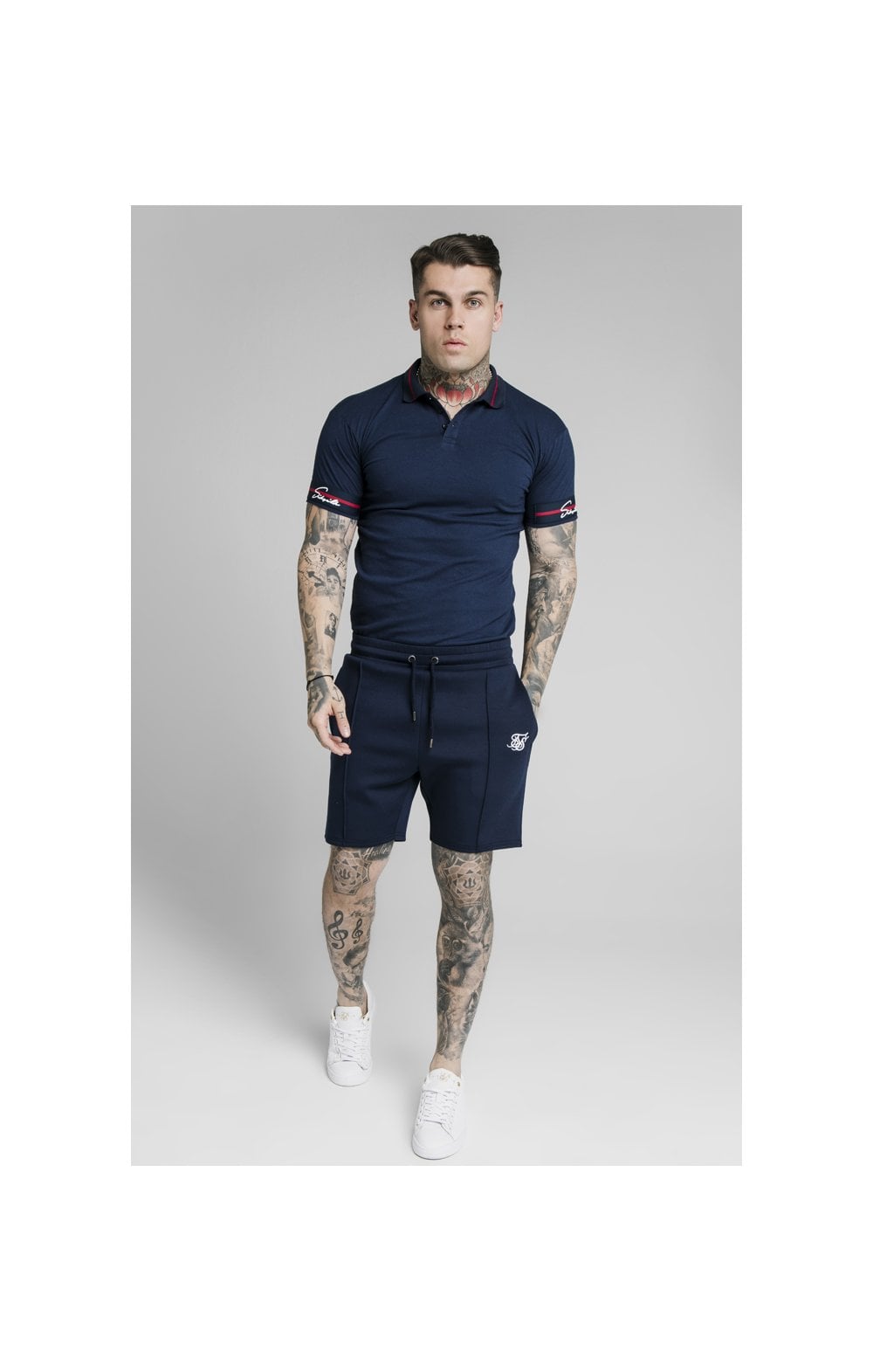Charger l&#39;image dans la galerie, SikSilk Exposed Tape Shorts - Navy (3)