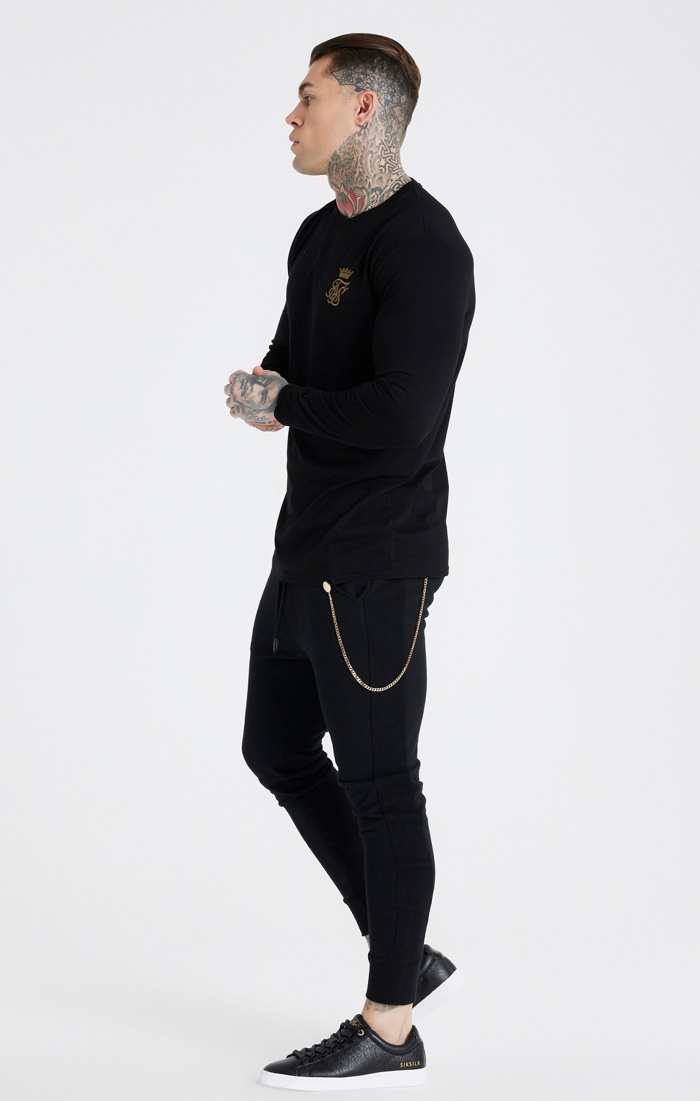Charger l&#39;image dans la galerie, Messi X SikSilk Pantalon de jogging chaîne - Noir (3)