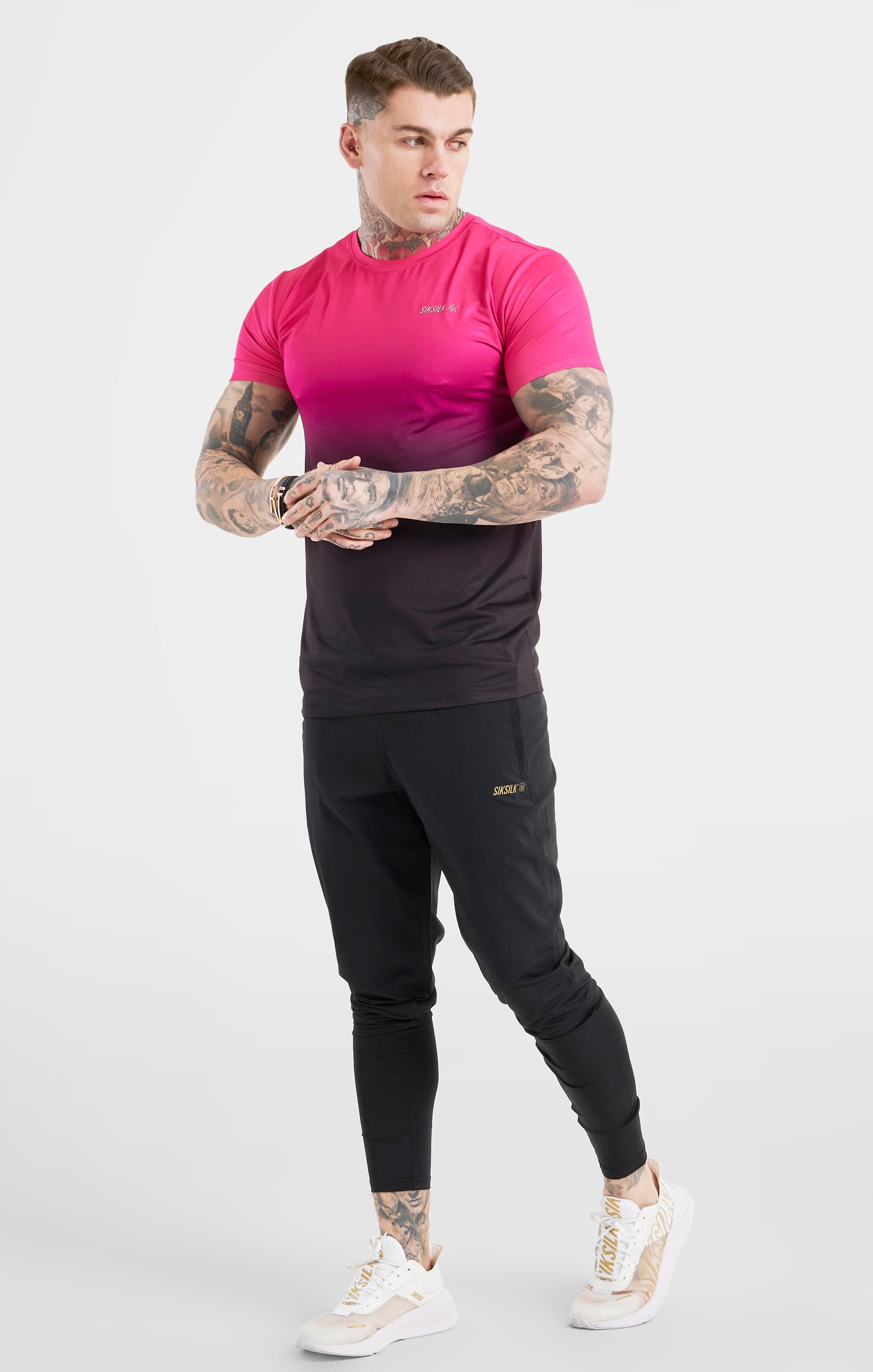 Charger l&#39;image dans la galerie, Pink Fade Sports Muscle Fit T-Shirt (2)