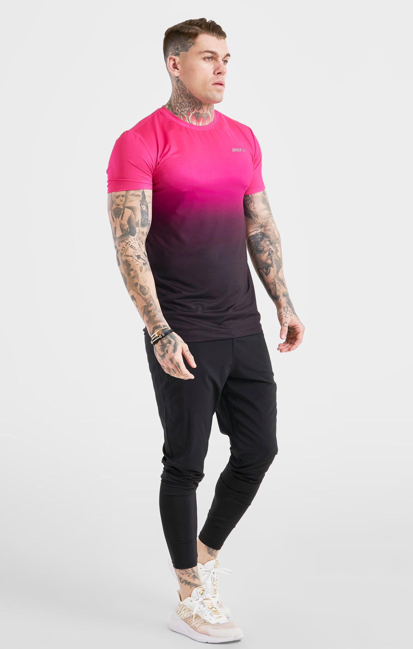Charger l&#39;image dans la galerie, Pink Fade Sports Muscle Fit T-Shirt (3)