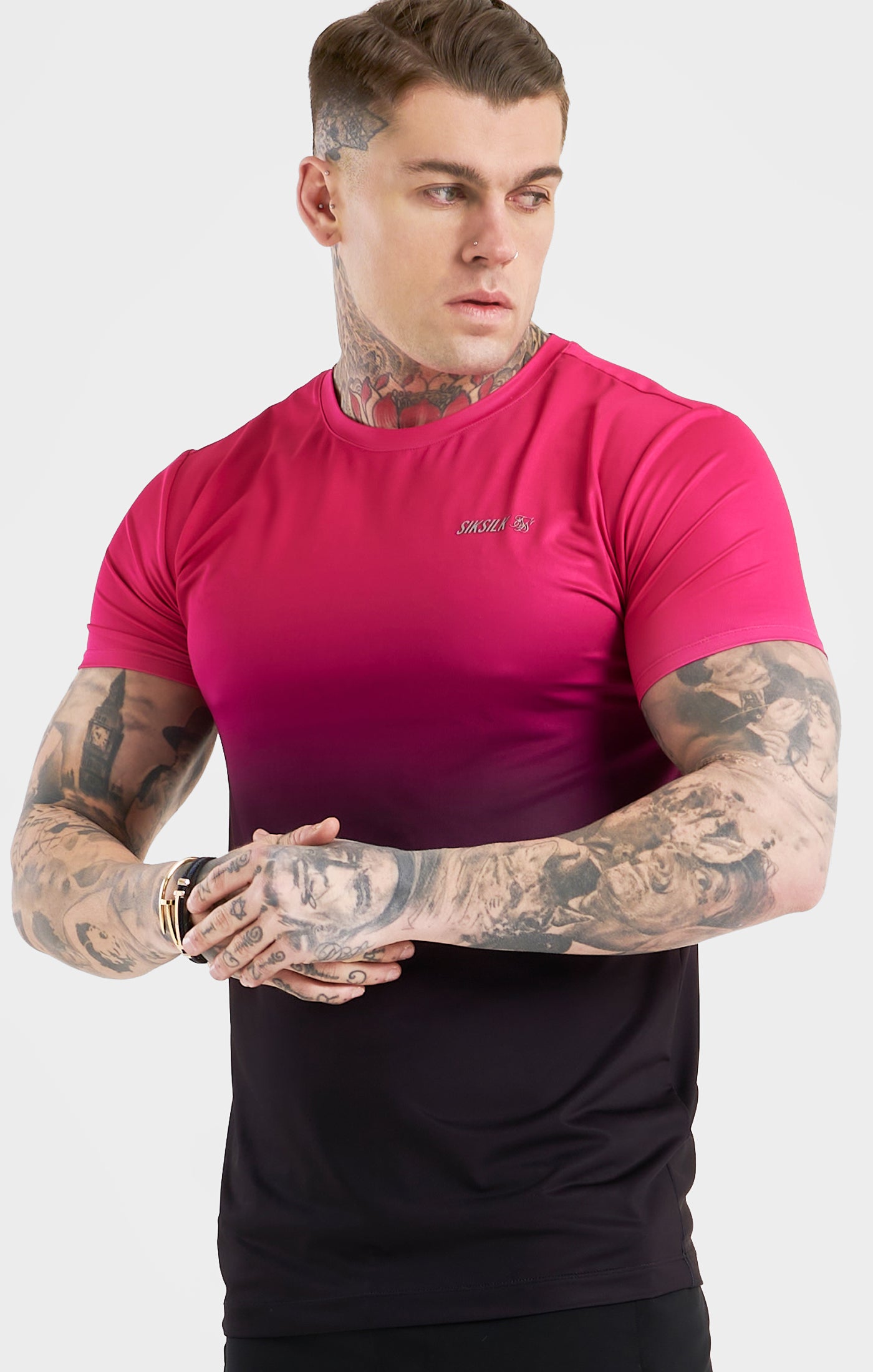Charger l&#39;image dans la galerie, Pink Fade Sports Muscle Fit T-Shirt