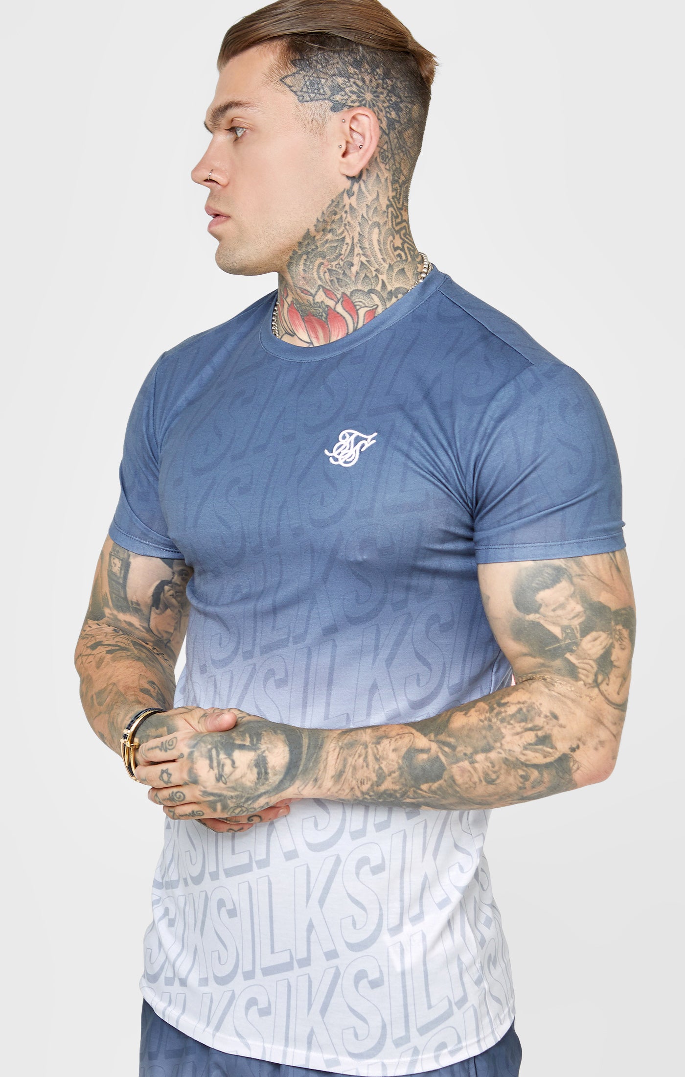 Charger l&#39;image dans la galerie, Navy Fade Muscle Fit T-Shirt