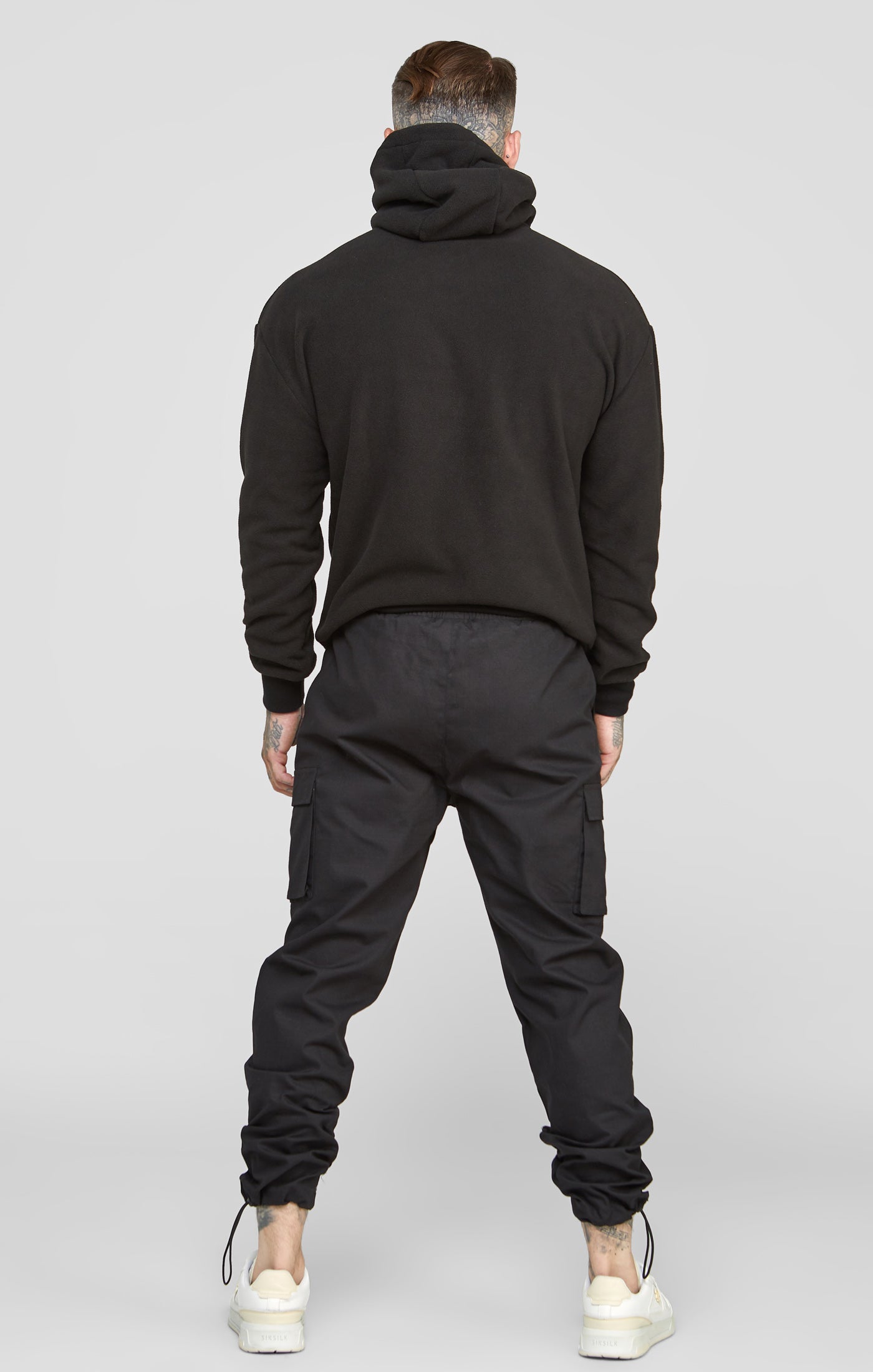 Charger l&#39;image dans la galerie, Black Cuffed Relaxed Fit Cargo Pant (4)
