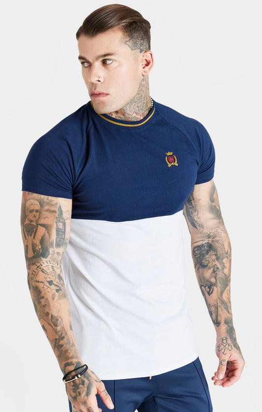 T-shirt à empiècement bleu marine coupe ajustée