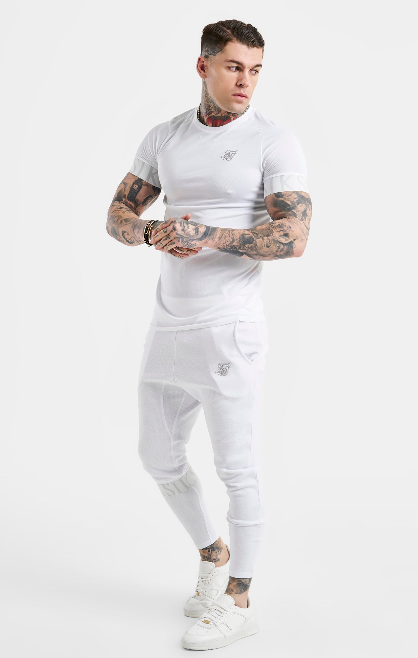 Charger l&#39;image dans la galerie, SikSilk Dynamic Tech T-Shirt - White (3)