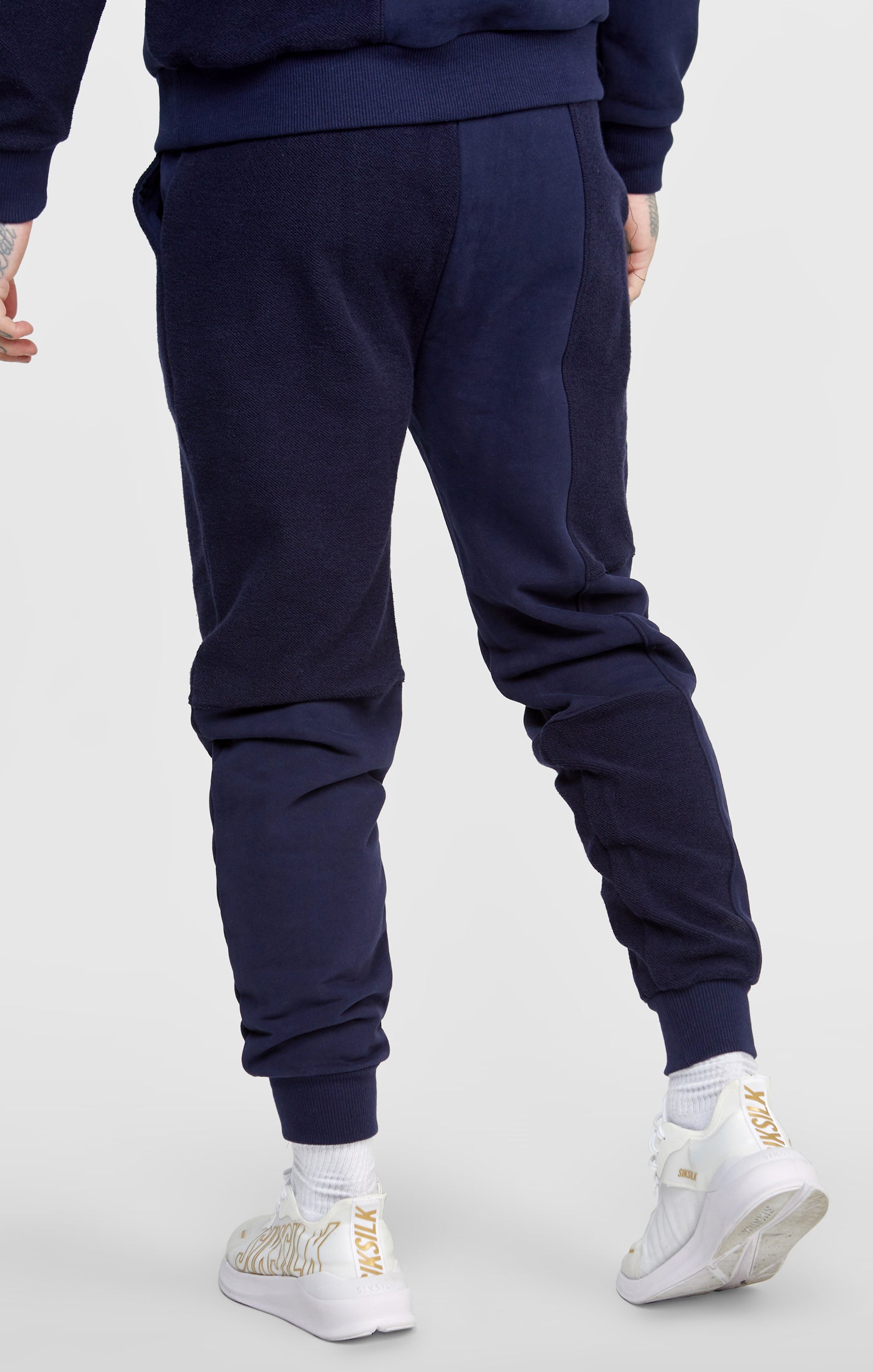 Charger l&#39;image dans la galerie, Pantalon de jogging oversize à empiècement inversé bleu marine (2)