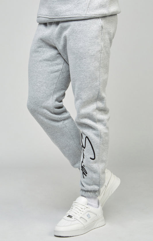 Pantalon de jogging gris avec inscription brodée