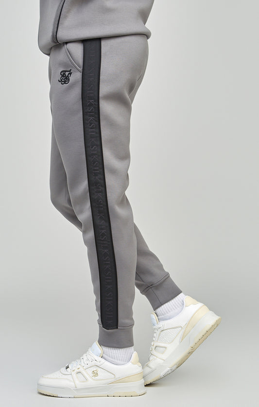 Ensemble jogging et sweat-shirt à capuche zippé gris avec bandes