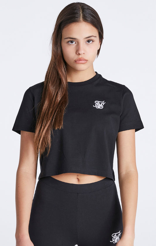 T-shirt court noir Essentials pour fille