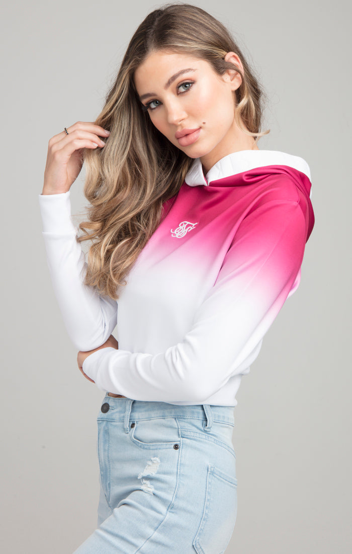Charger l&#39;image dans la galerie, SikSilk High Fade Track Top - Pink &amp; White