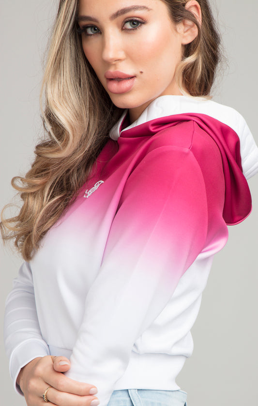 SikSilk High Fade Track Top - Pink & White