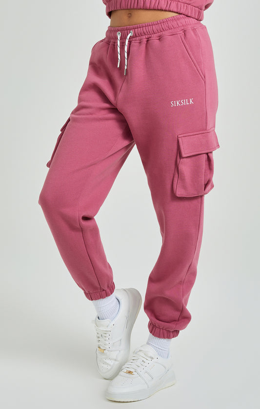 Pantalon de jogging rose à poches cargo